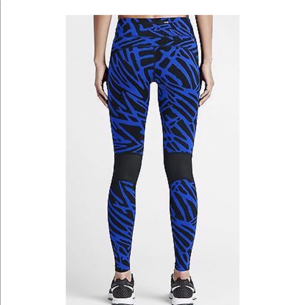 Nike Blue and Black Patterned Leggings